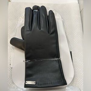 Steve Madden Women’s Black Faux Leather Gloves - One Size